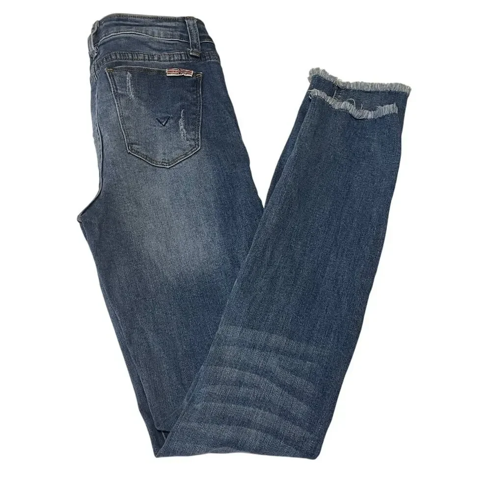 Hudson Girls Distressed Frayed Hem Skinny Jeans Size 16‎
